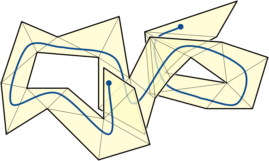 The sleeve of a reduced path in a polygon with holes